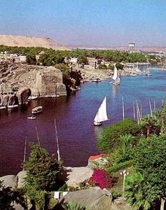 Aerial view of Elephantine Island