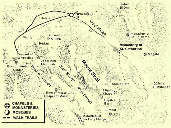 Map of the Region around St. Catherine's Monastery