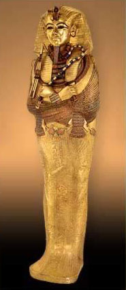 The golden inner coffin of King Tutankhamun